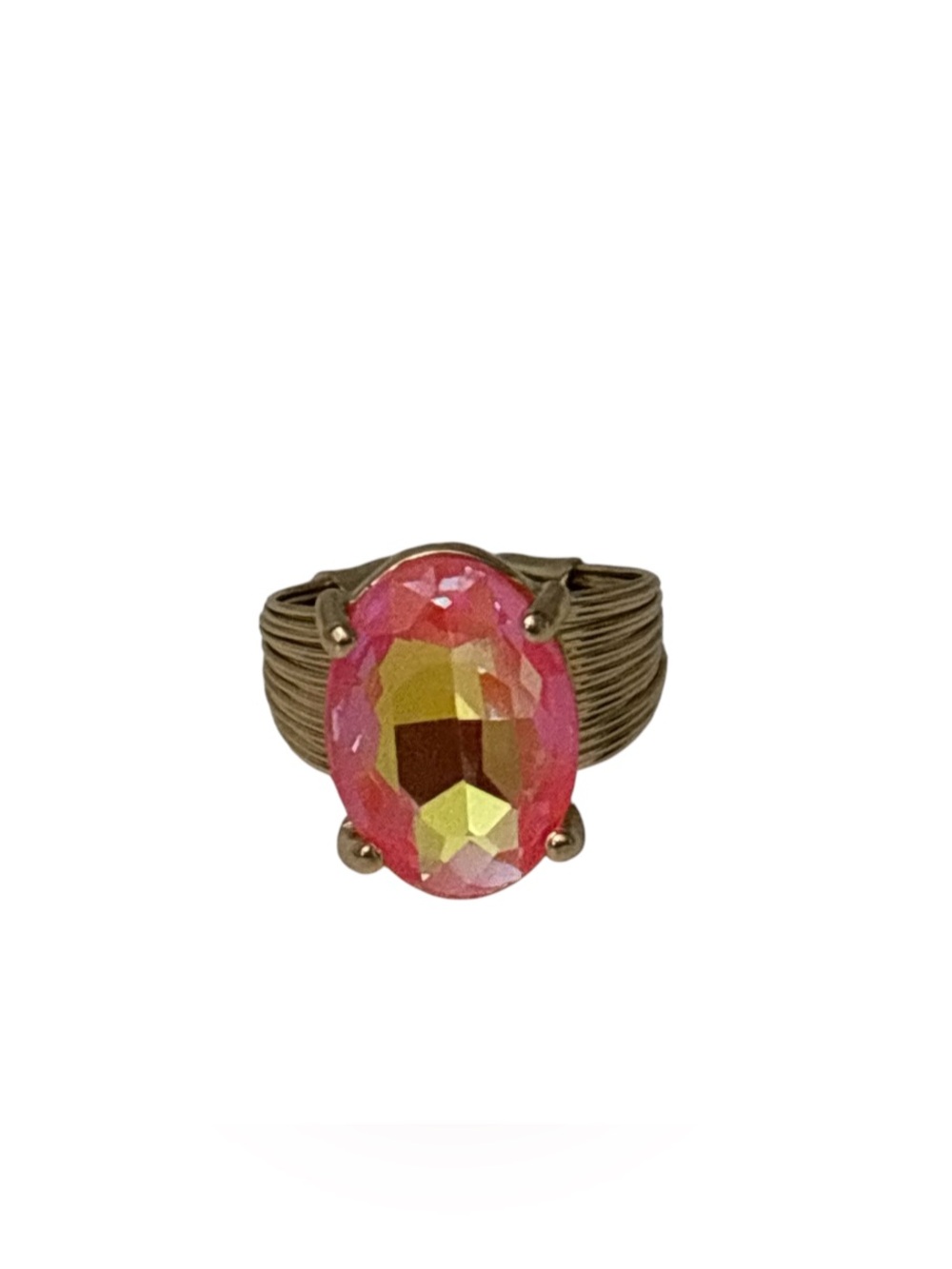 Orange AB Glass Stone Ring